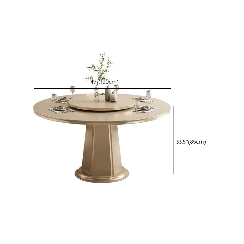 Contemporary 1/2/5/6/7 Pieces Furniture Round Solid Wood Dining Set in Brown