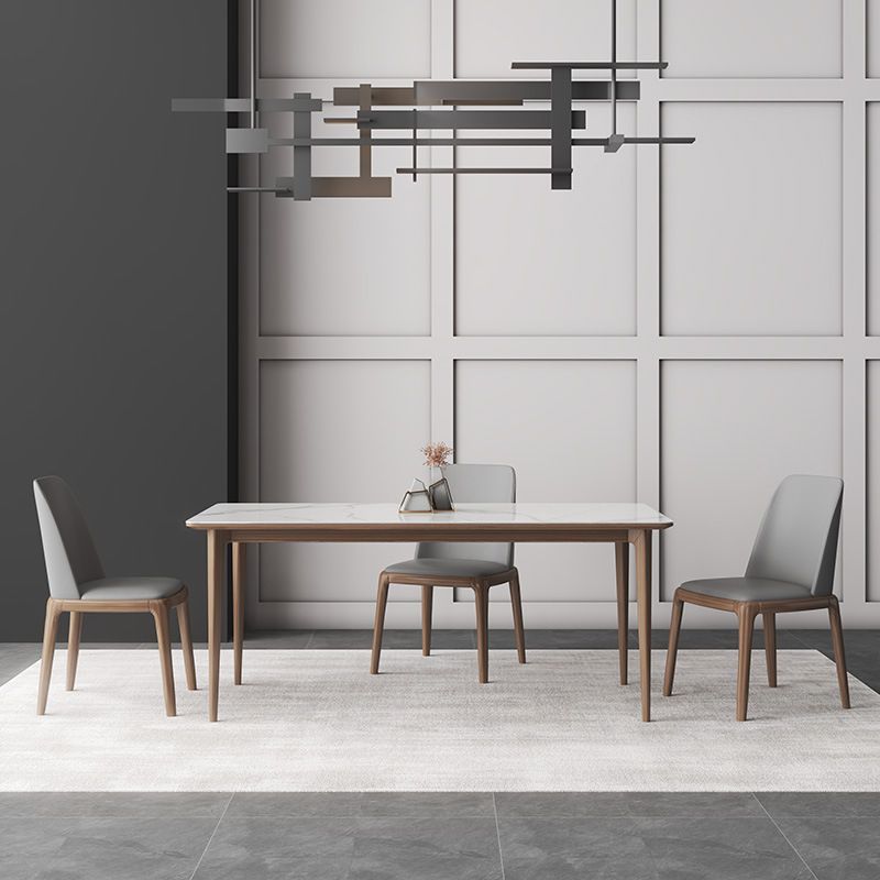 Modern Sintered Stone Top Dining Set Rectangle 1/2/3/4/7 Pieces Dining Room Table Set