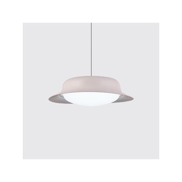Chapeau Pendre Drop Post Post moderne Metal LED Dining Room Dining LAMPE PROSDE en blanc / marron