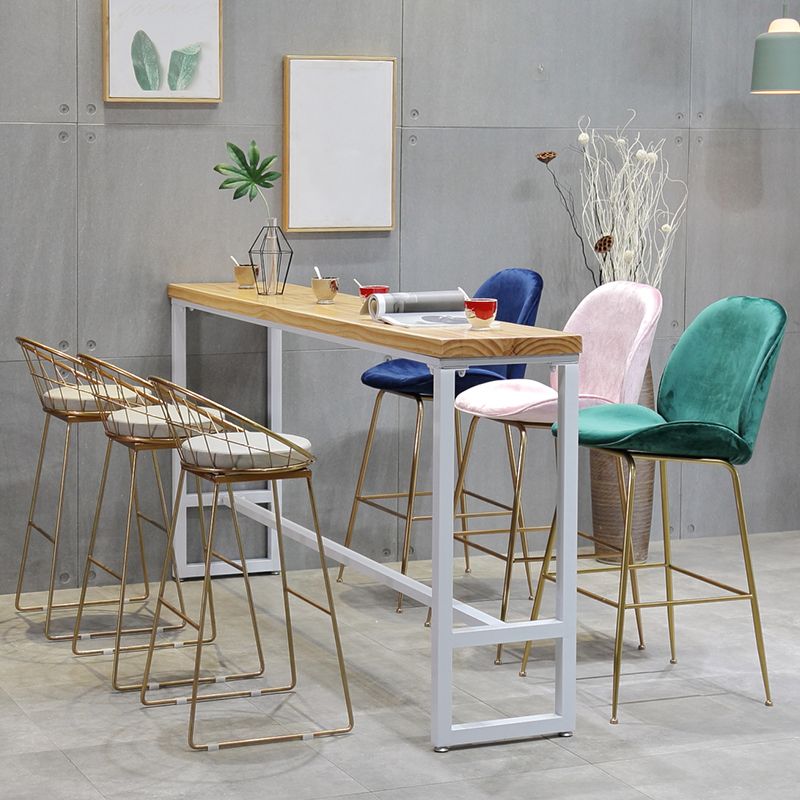 Iron and Wood Rectangular Table Modern Minimalist Home Bar Table