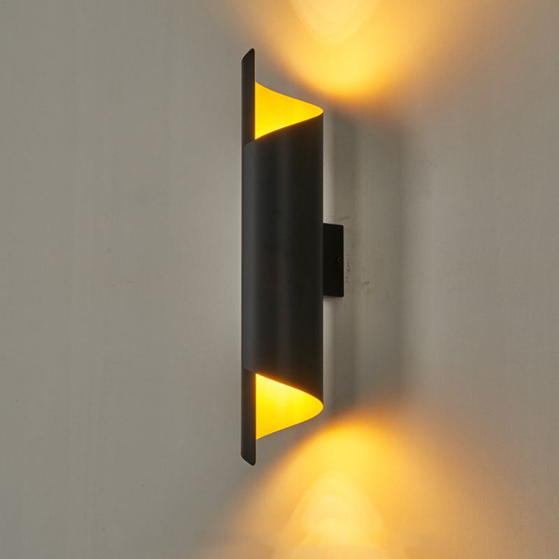 Modern Artistic Cylindrical Wall Sconce Wrought Iron Wall Lamp for Interior Spaces