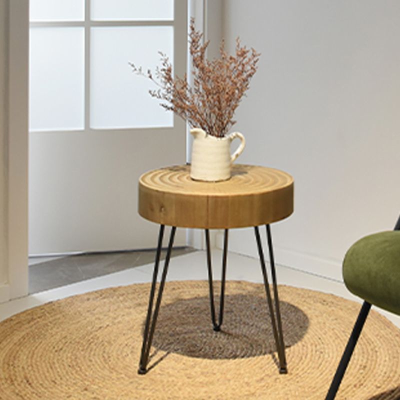 Scandinavian 3 Legs Coffee Table Round Wooden Cocktail Table for Living Room