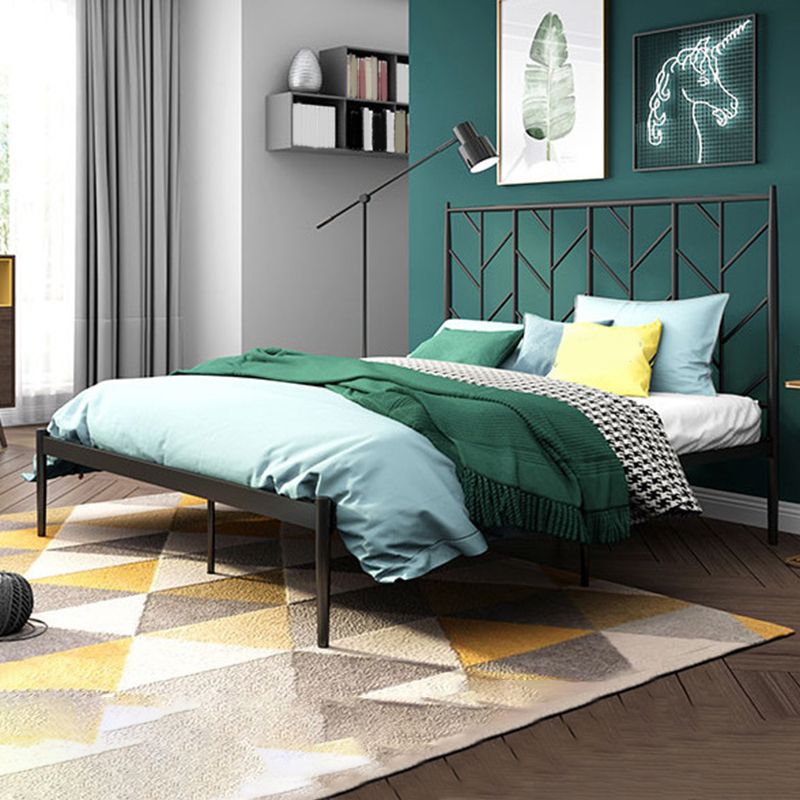Metal Headboard Standard Bed Rectangular Bed with Custom Legs