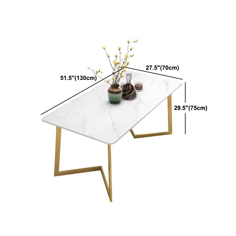 Metal Traditional Luxury Rectangle Dining Table with Sled Sintered Stone Table for Home