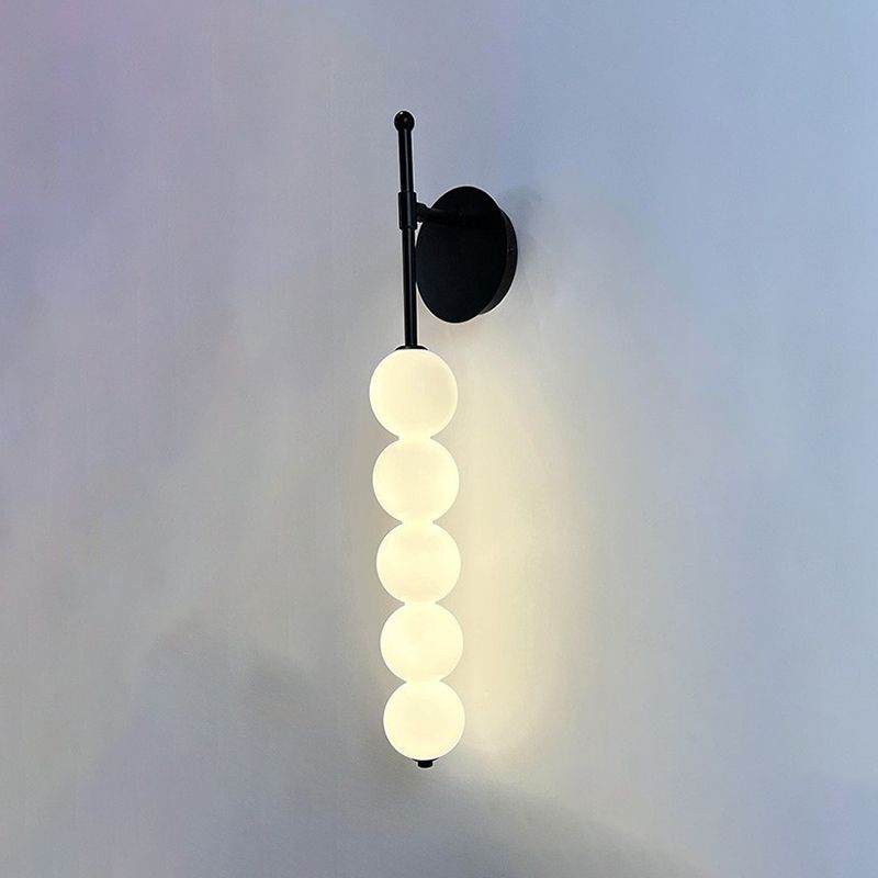 Contemporary Ball Shape Wall Light with Plastic Shade for Living Room