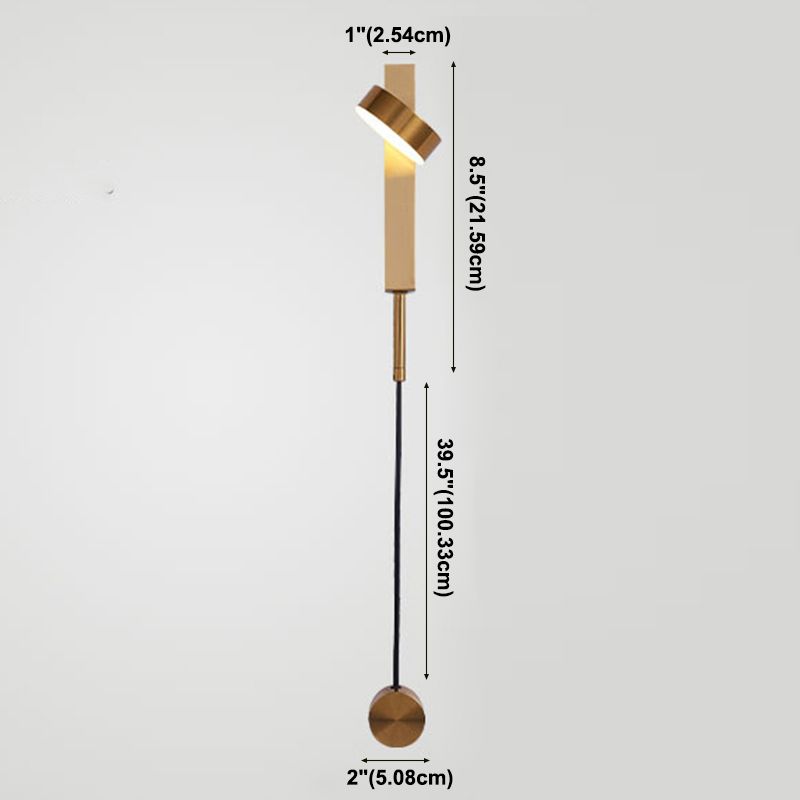 Zeitgenössische einfache Metallwand -Wandleuchte einzelnes Licht rotierendes Wandlicht für Wohnzimmer