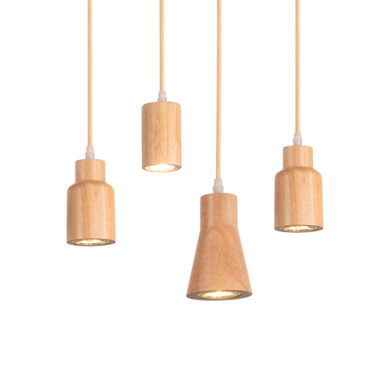 Pendentif en forme géométrique Light Nordic Wood suspension pour le salon