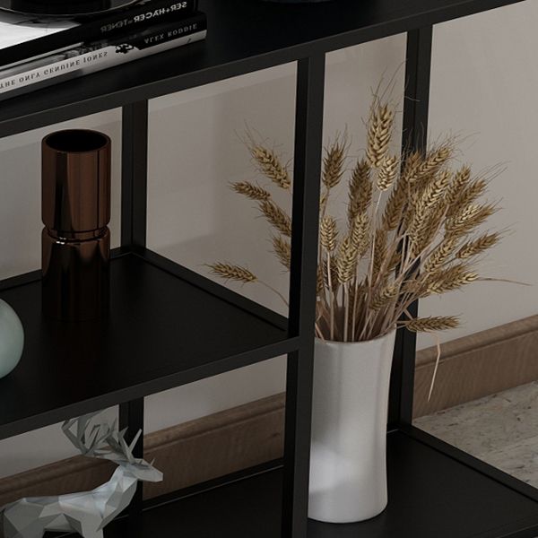 Modern Rectangle Console Accent Table Antique Finish Console Sofa Table in Metal