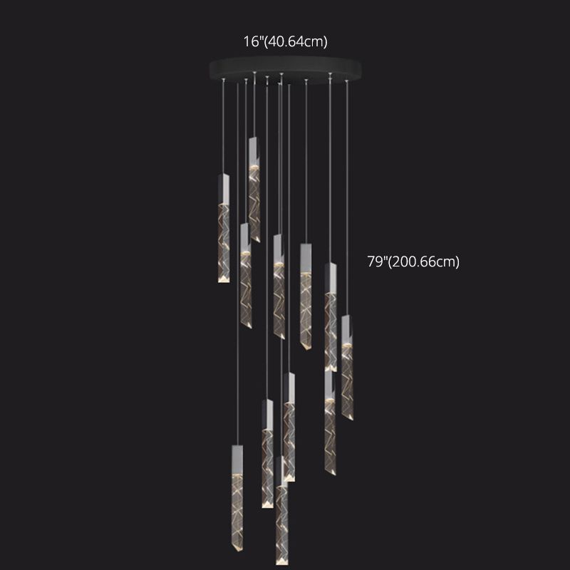 Lineare hängende Leuchten moderner einfacher, facettierter Kristalldecke Anhänger für das Restaurant