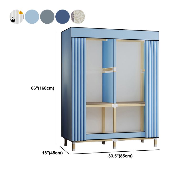 Walnut Wood Frame Wardrobe Armoire Contemporary Style Wardrobe Cabinet for Bedroom