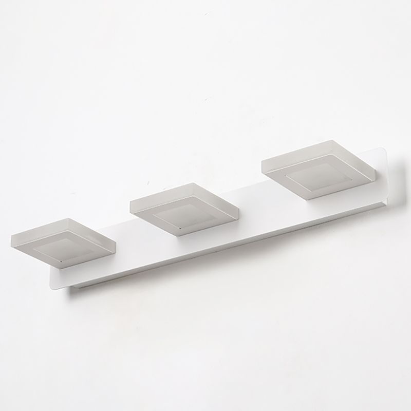 Luce di vanità bianca moderna a 3 luci a specchio a led luce anteriore con ombra acrilica per bagno