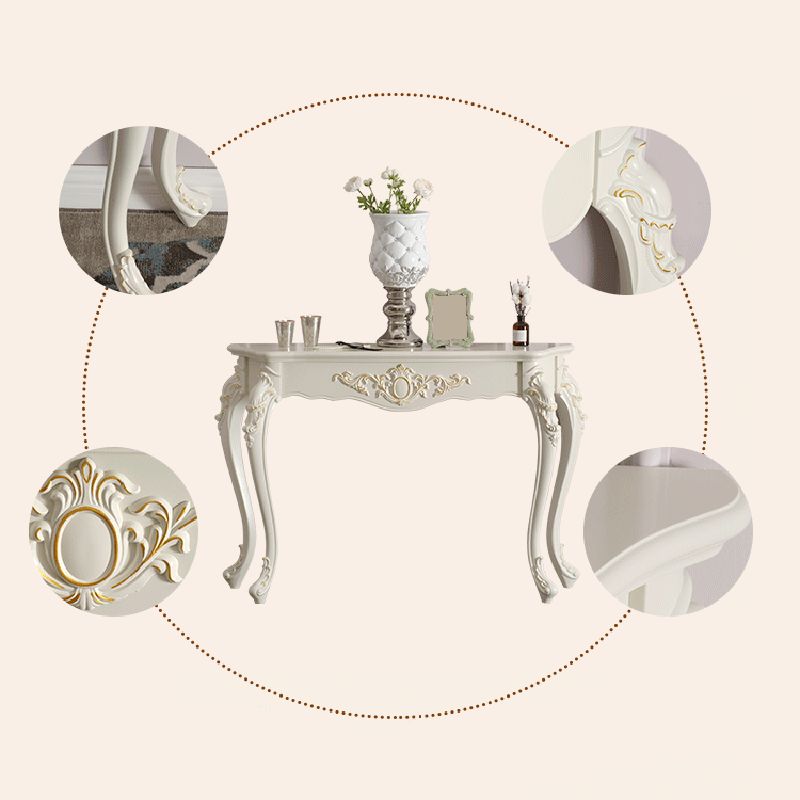 French Country Sofa Table Reclaimed Wood Rectangle 4 Legs White Console Table