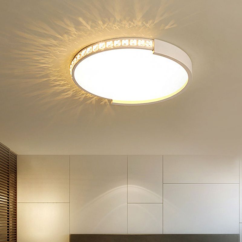 Plafonnier circulaire moderne à montage encastré, luminaire de plafond en acrylique blanc pour cuisine