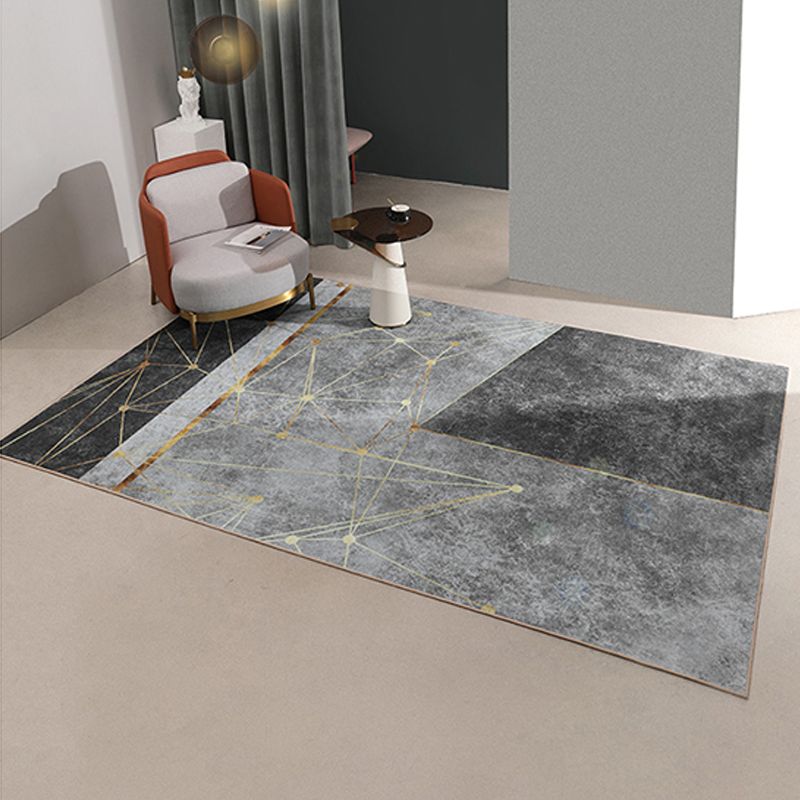 Grijze tonen wasbaar tapijt trendy polyester gebied tapijt vlekbestendig tapijt voor woonkamer