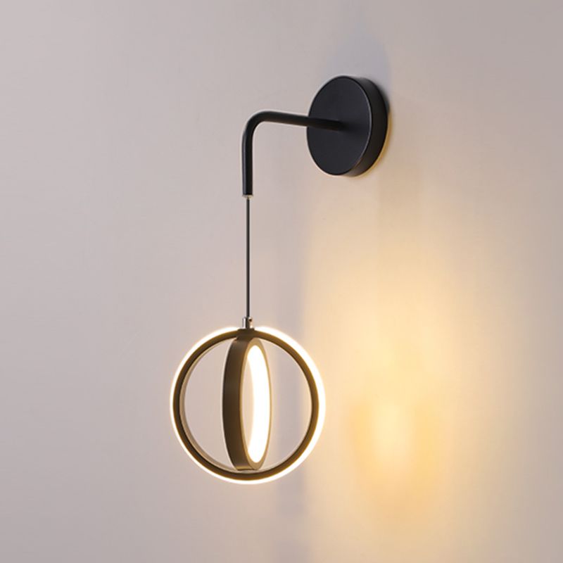 Luminaires muraux circulaires appliques en métal de style minimaliste moderne