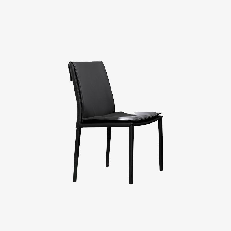 Chaise d'appoint de style moderne pour la maison, chaise de salle à manger rembourrée en métal à dossier solide (Ensemble de 2)