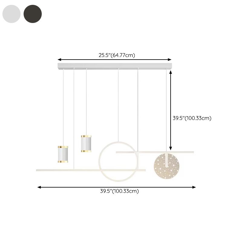 Geometric Shape Metal Island Pendants Modern Style 8 Lights Island Pendant Lights