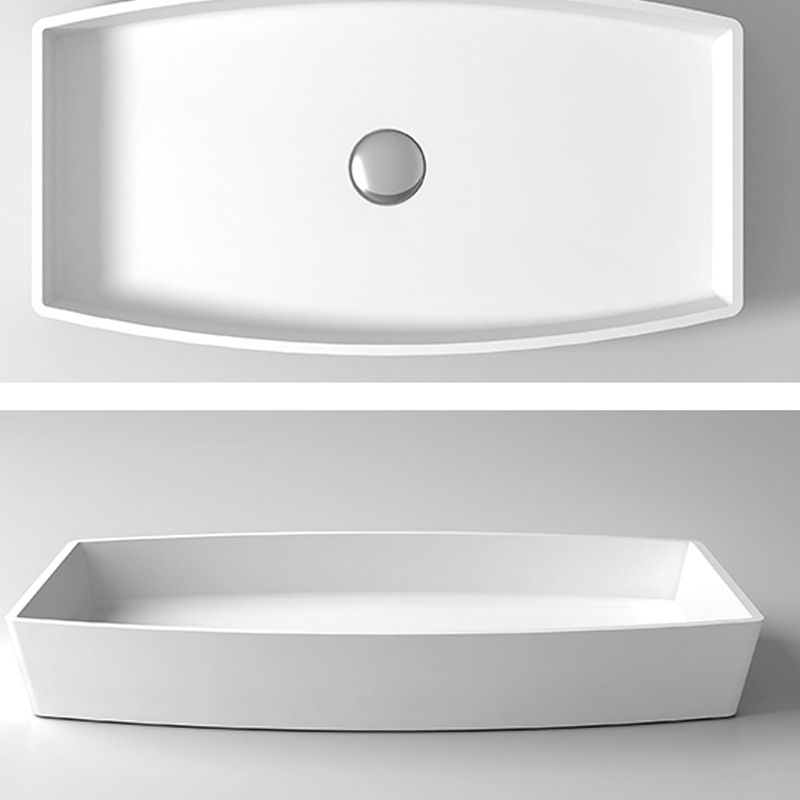 Modern Bathroom Sink Man Made Rock Rectangular Vessel Lavatory Sink(Not Included Faucet)