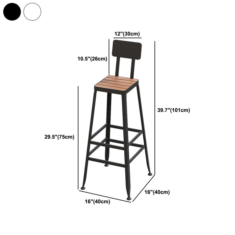 Industrial Artificial Wood Bar Table Set 1/5 Pieces Counter Table with White Stools