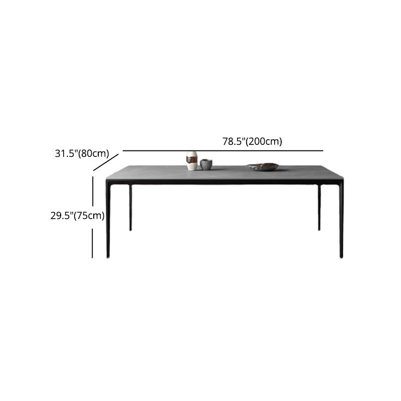 Modern 1/4/5/7 Pieces Black Dinette Set with Sintered Stone Top Rectangle Dining Table Set