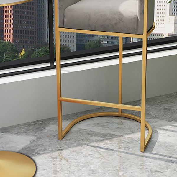 Upholstered Dining Stools Low Back Bar Stools with Metal Base