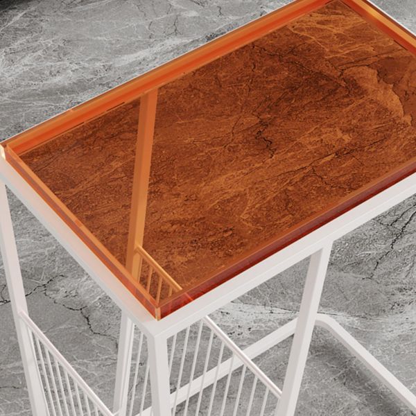 Contemporary Accent Side Table with Storage Living Room Rectangular Abstract