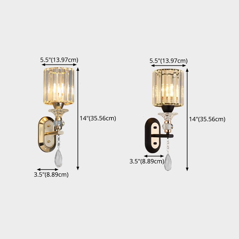 Contemporary Crystal Wall Light Fixture 1-Light Sconce Light for Bedroom