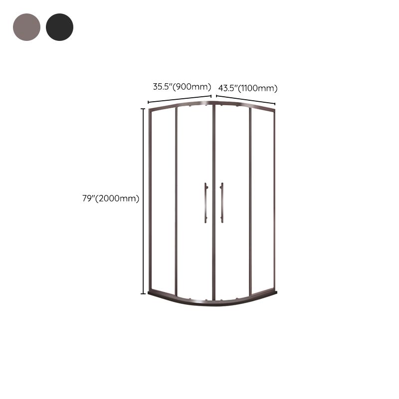 Framed Clear Shower Doors Double Sliding Tempered Shower Bath Door