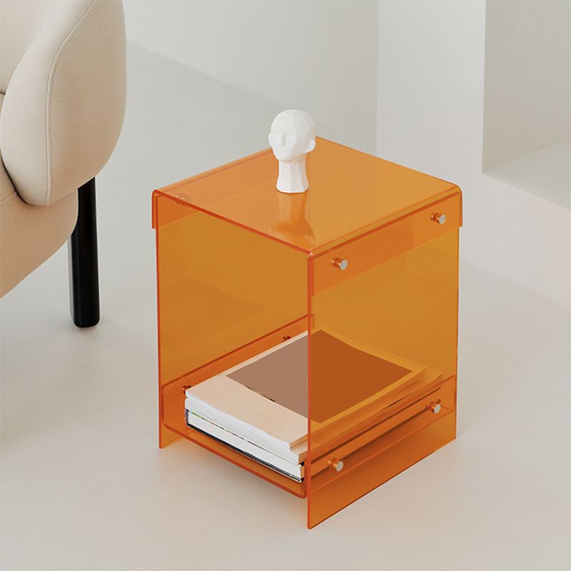 Glam Accent Side Table Acrylic Rectangular Living Room Sofa Side Accent Table