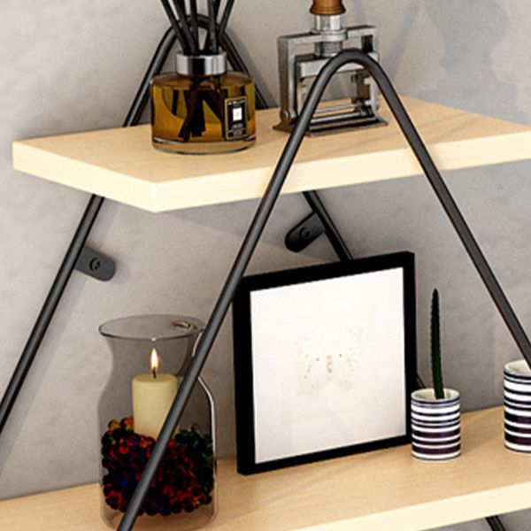 Libreria montata a parete industriale Black Iron Frame Pine Shelf Shelf per soggiorno