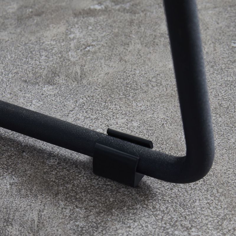 Modern Upholstered Low Back Armless Bar Stools with Metal Base