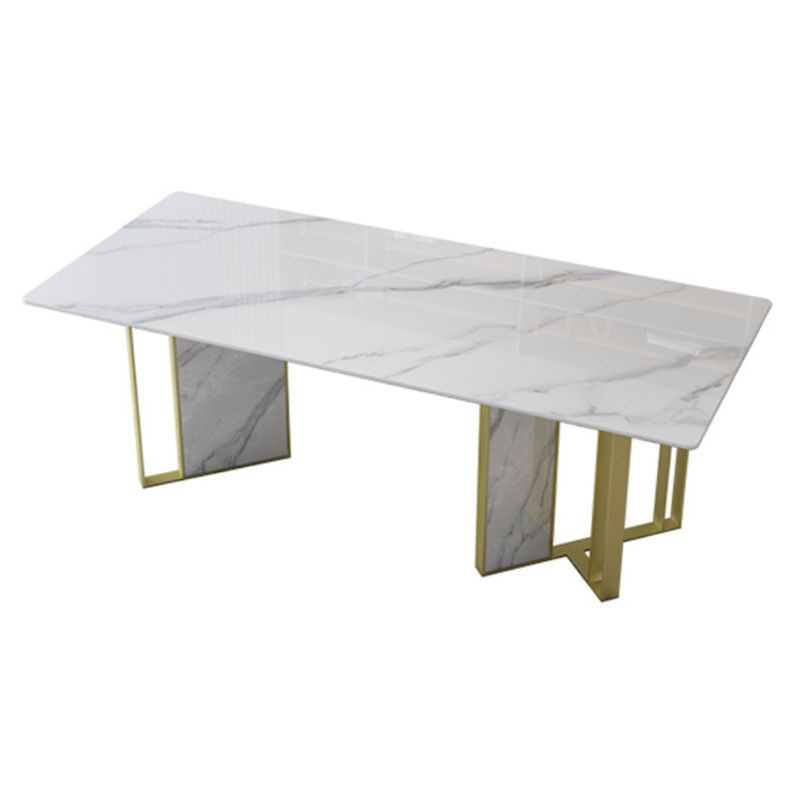Glam Style Dinette Set 1/5 Pcs Rectangle Stone Dinette Table with Dining Chair