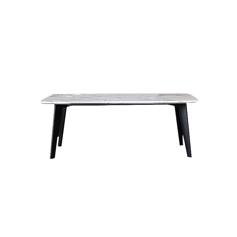 White and Black Dinner Room Kitchen Table Rectangle Dining Site Table