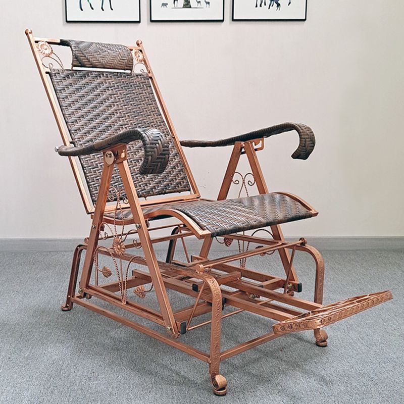 Modern Rattan Chair Solid  Color Rocker Chair with Metal Legs