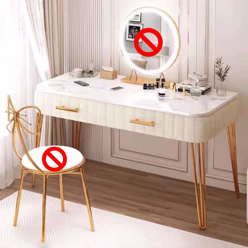 Slate Top Make-up Vanity with Drawer for Bedroom 29.53" High