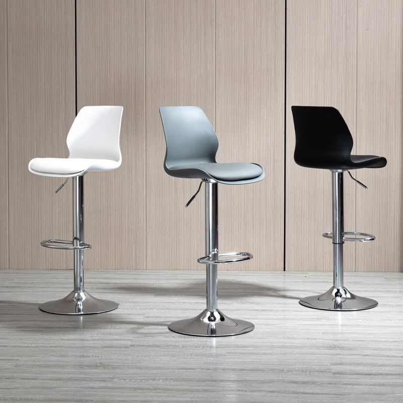 Adjustable Height Metal Plastic Counter Stools Swivel Scandinavian Bar Stools (Set of 3)