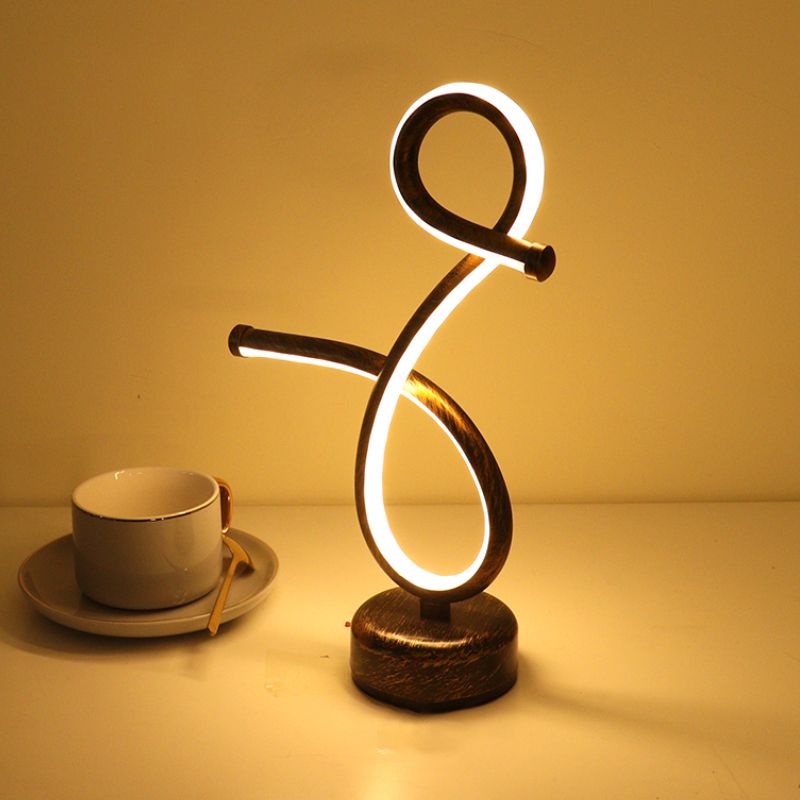 Simplicité Table linéaire lampe métallique Restauration décorative LED LED LED EN NOIR