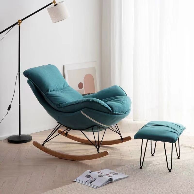 Modern Leather Rocking Chair with Ottoman Rocker Chair for Living Room