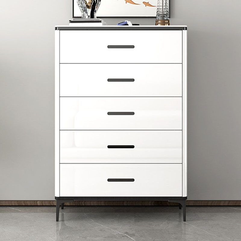 Contemporary Bedroom Storage Chest Stone White Chest with Drawers