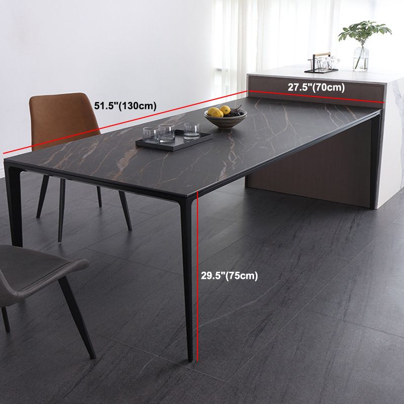 Modern Dinning Tabole with White Marble Rectangle Dining Table for Kitchen