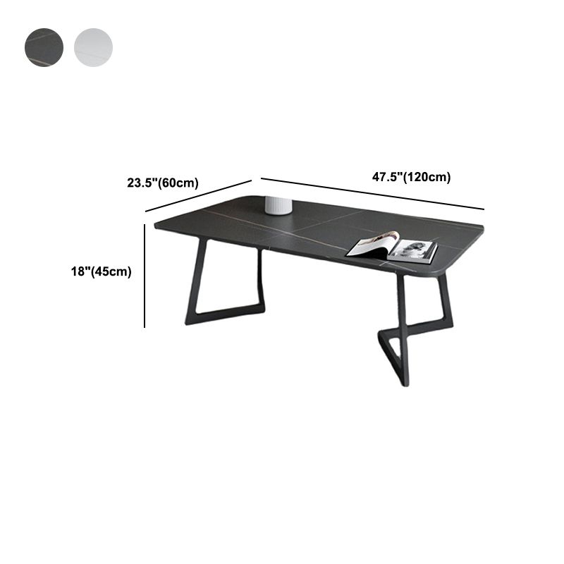 Single Cocktail Table Slate Rectangular Coffee Table for Living Room