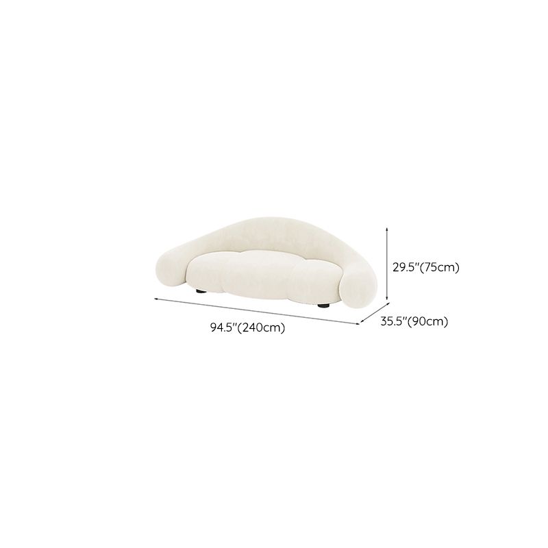 Contemporary White Seating Cushions Living Room Curved Settee