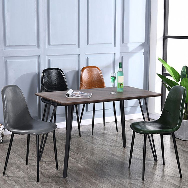 Sillas de comedor tapizadas sin brazos, sillas auxiliares para el hogar con patas de metal (juego de 2)