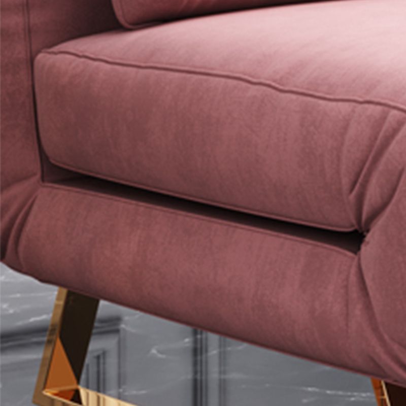 Glam Foldable Futon Frame with Velvet 31.5" Wide Futon Sofa Bed in Pink