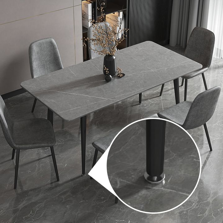Stone Top Dining Table Industrial 4 Legs Dining Table for Dining Room