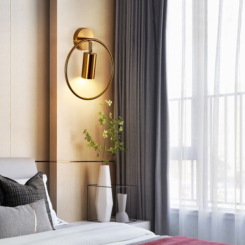 Single Golden/Black Contemporary Wall Mounted Sconce LED Iron Wall Light
