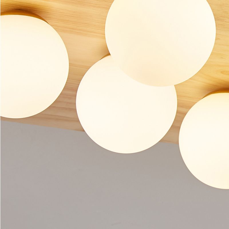 Luminaires de plafond semi-affleurants géométriques en verre opale, lampe Semi-affleurante de Style moderne pour chambre à coucher