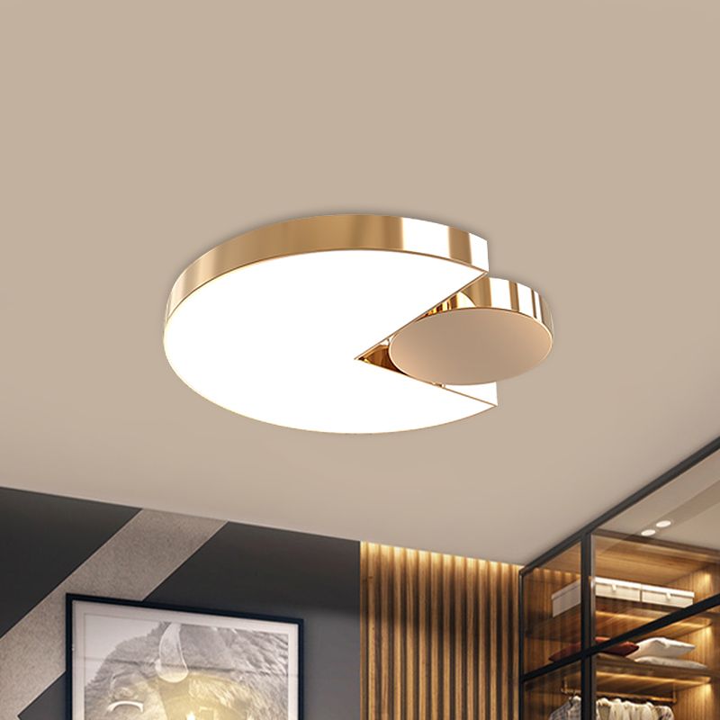 Round Splicing Acrylic Flush Ceiling Light Modern Style LED Gold Flushmount Lighting for Bedroom