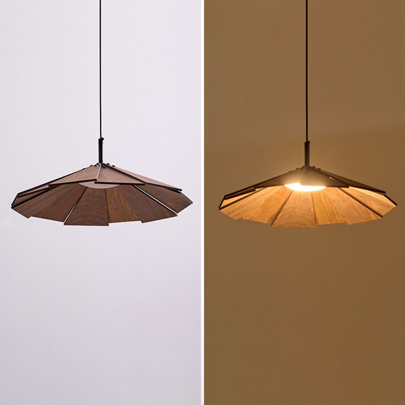 1-licht houten hangende lamp naar beneden verlichting eenvoudige kegelvorm hanger verlichtingsarmatuur