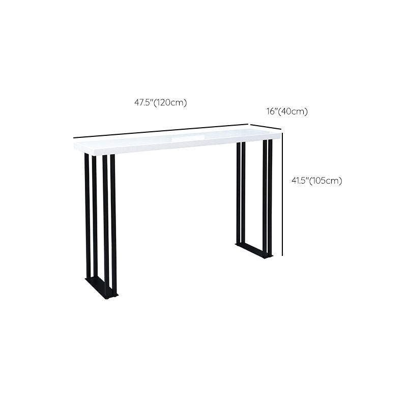 Modern 1/3 Pieces Bar Table Set Rectangle Wood Counter Table with High Stools for Cafe